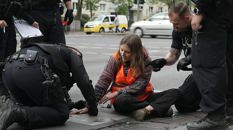 Straßenblockade in Berlin
