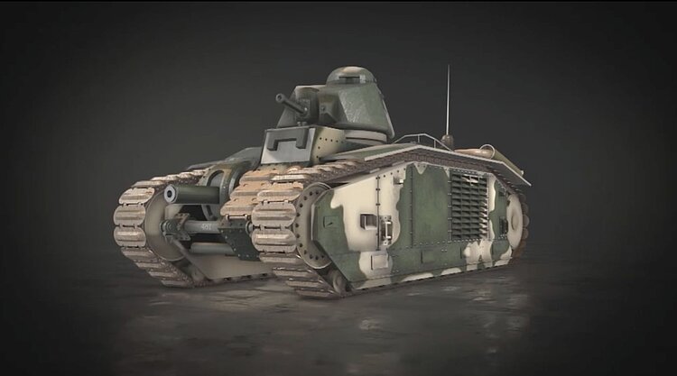 Char B1,  ein von Renault in der Zwischenkriegszeit entwickelter Panzer
